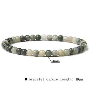 4mm Grass Jasper Natural Gemstone Beaded Stretchy Bracelet Jewelry NWT